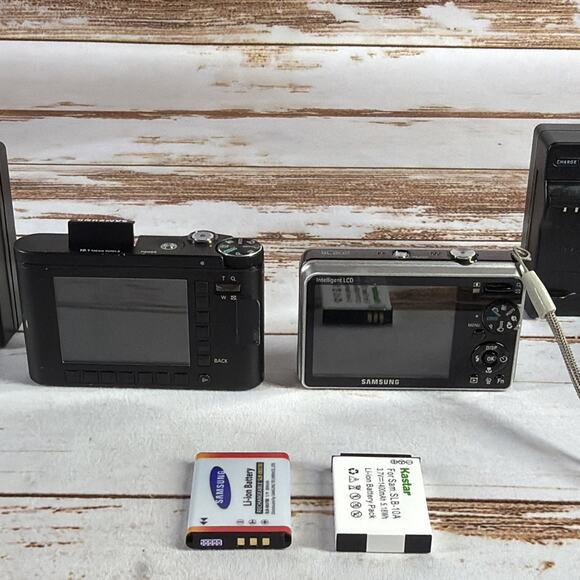 Samsung NV10 & SL202 Digital Cameras Parts Lot w/ Batteries & Chargers - Picture 6 of 7